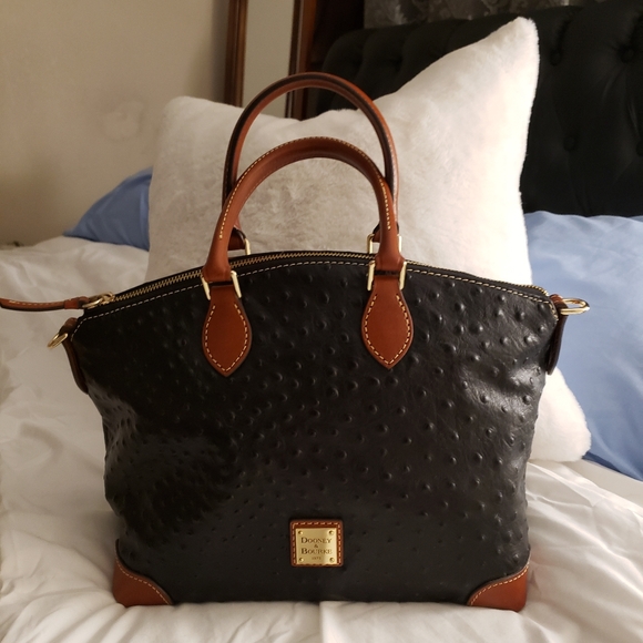 Dooney & Bourke Domed Satchel Ostrich Leather
